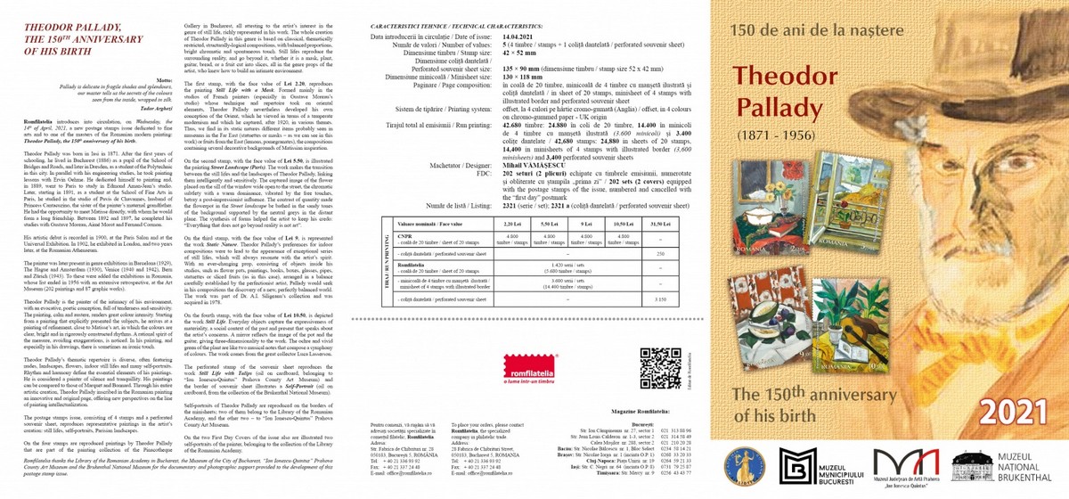 pliant_Th. Pallady, 150 ani nastere_tript